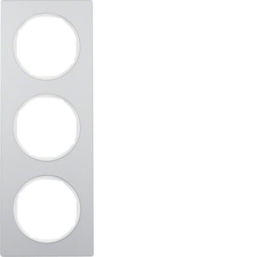 Plaque de recouvrement 3 postes Berker R.3 Alu / Blanc polaire
