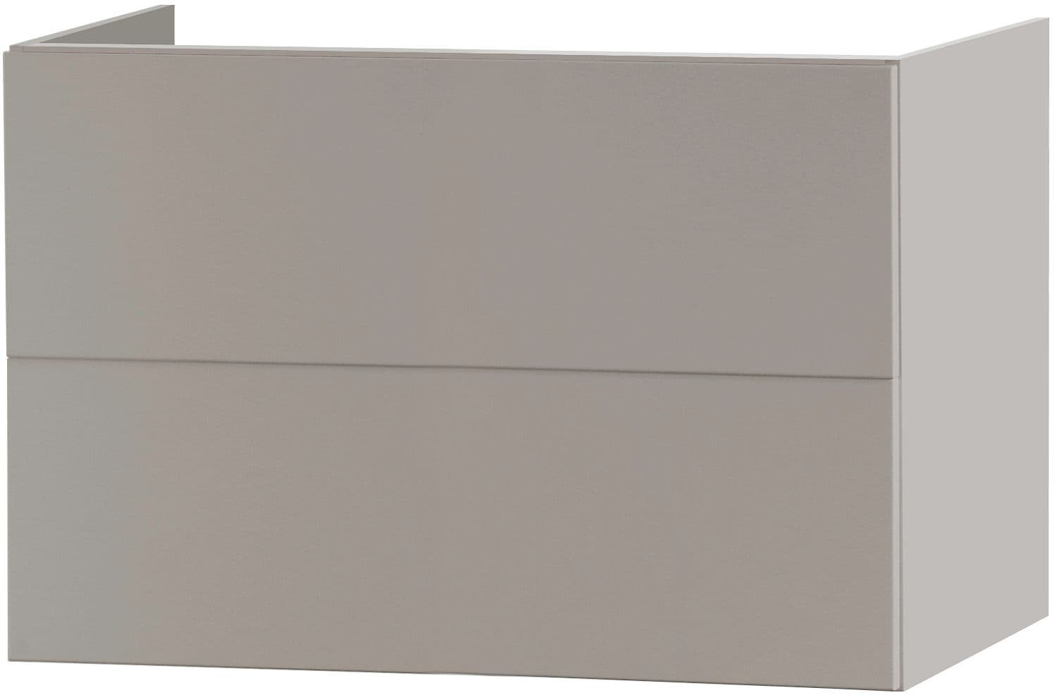 SOUS MEUBLE 2 TIROIR 90CM PUSH-OPEN GRIS SATIN