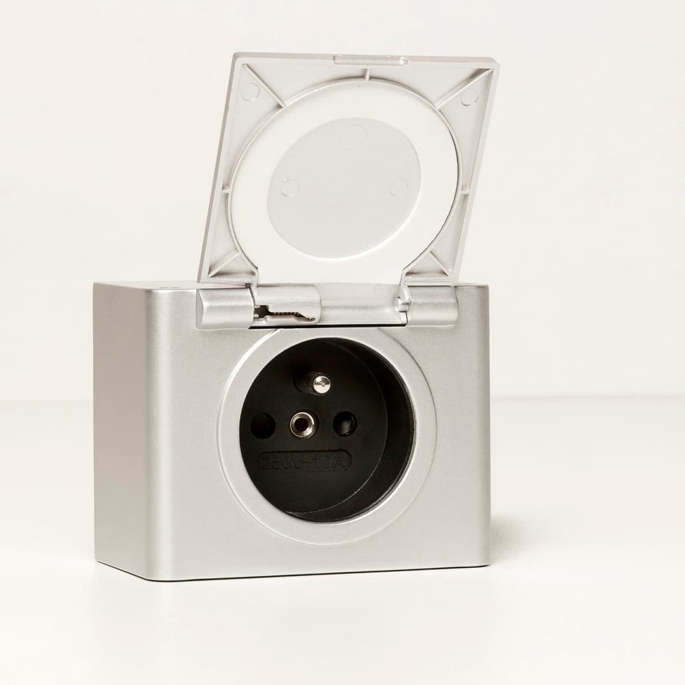 Van Marcke Combibox boîte électrique avec prise de courant IP44 gris