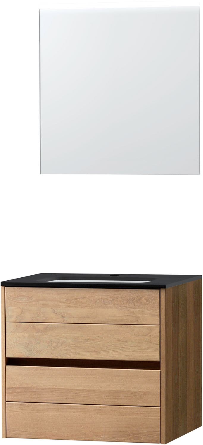 MEUBLE MOLTO CHENE MASSIF 70 BLEU BELGE MIROIR