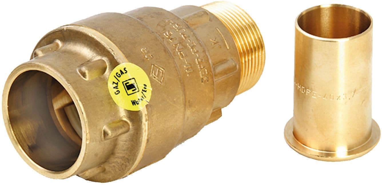 RACCORD PE-PUSH GAZ + BAGUE RENFORCEMENT 2"M-63MM