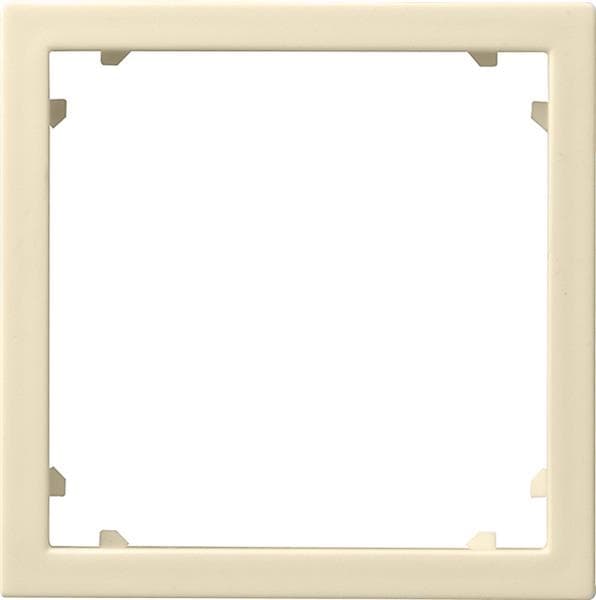 Cadre adaptateur avec découpe carrée pour appareils avec cache (45 x 45mm) Blanc crème brillant -
