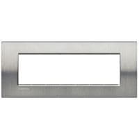 LivingLight - plaque rectangulaire 7 modules Acier brossé