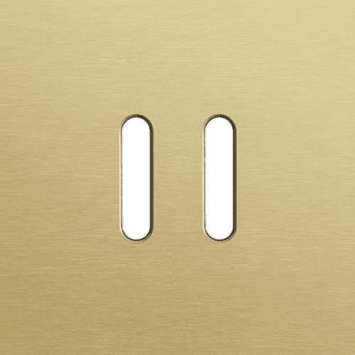 Plaque de recouvrement simple, pour des fonctions de commutation double, couleur Niko Rocker alu gold brushed