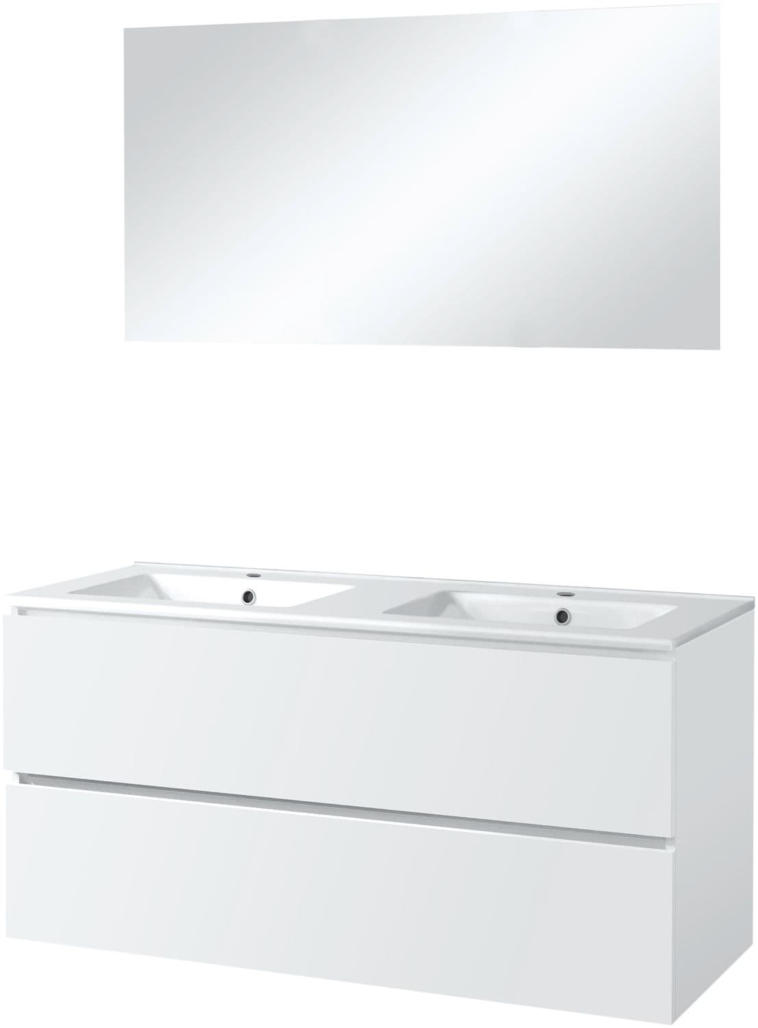 MEUBLE ICE DUO MIROIR SANS ECLAIRAGE 120CM BLANC BRILLANT