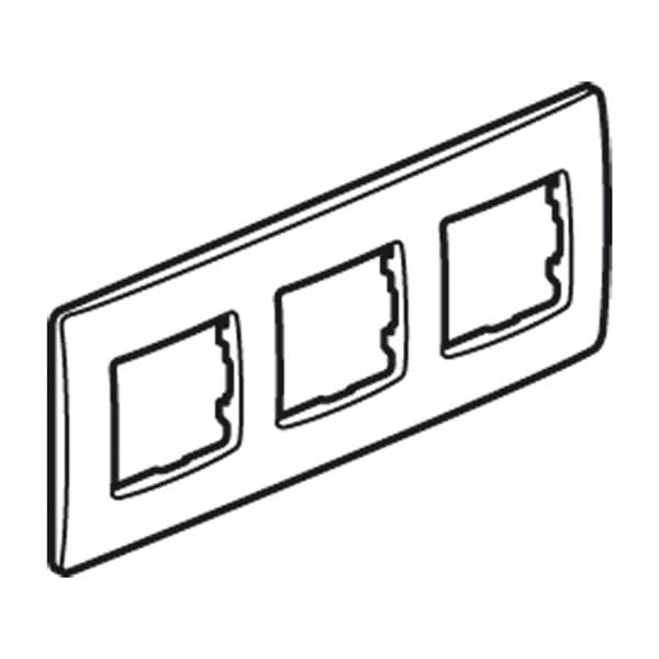 Niloé plaque triple Crème entraxe 71mm vertical / horizontal
