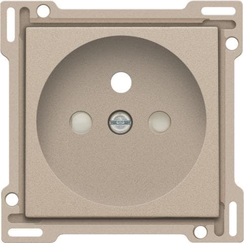 Set de finition pour prise de courant avec broche de terre 28.5mm Champagne