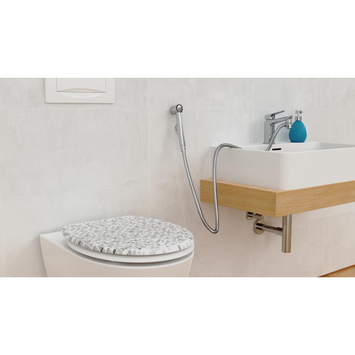 DX22 Wastafel handdouche set, chroom