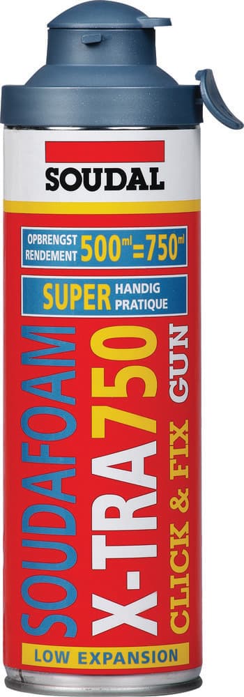 Soudal Soudafoam X-tra 750 C&F PU pistolet à mousse monocomposant aérosol 750 ml