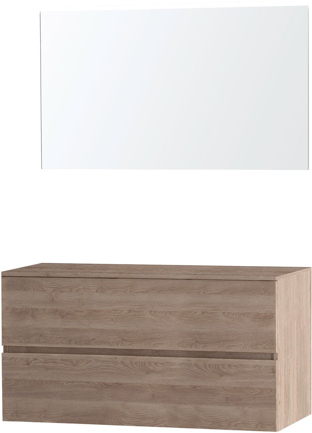 MEUBLE MOLTO CHENE NATUREL 120 POUR LAVABO A POSER MIROIR