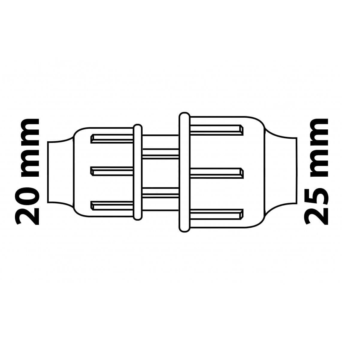 984848117 PP raccord réducteur, 25 mm x 20 mm, raccord à serrer pour PEHD/socarex