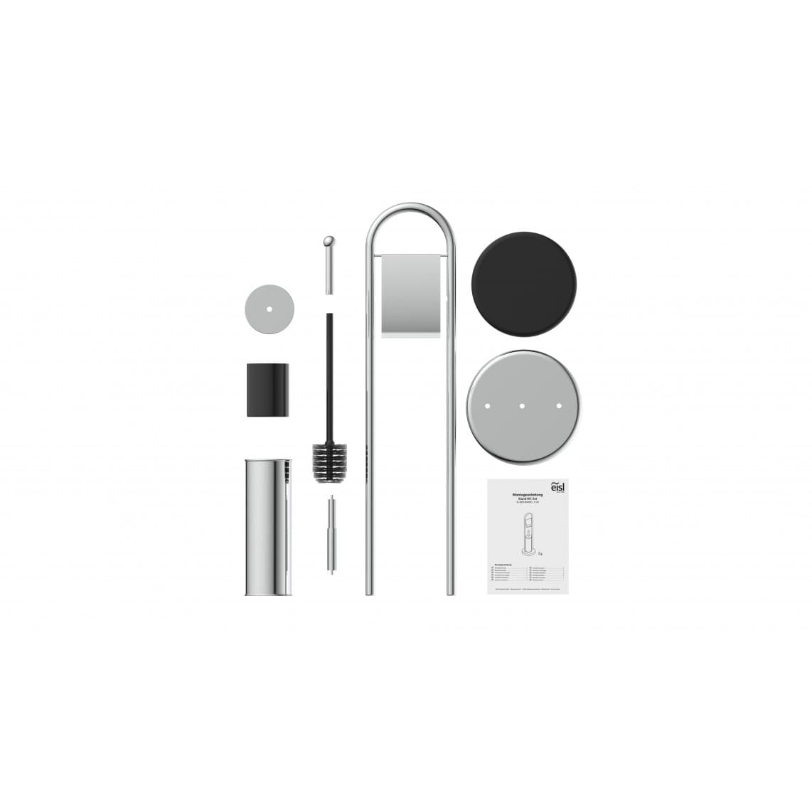BA0001 Floor standing toilet set, toilet paper holder and brush holder, chrome