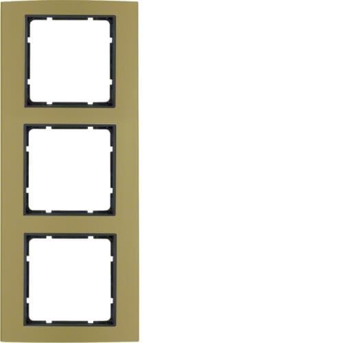 Plaque de recouvrement 3 postes Berker B.3 Alu, Or / Anthracite