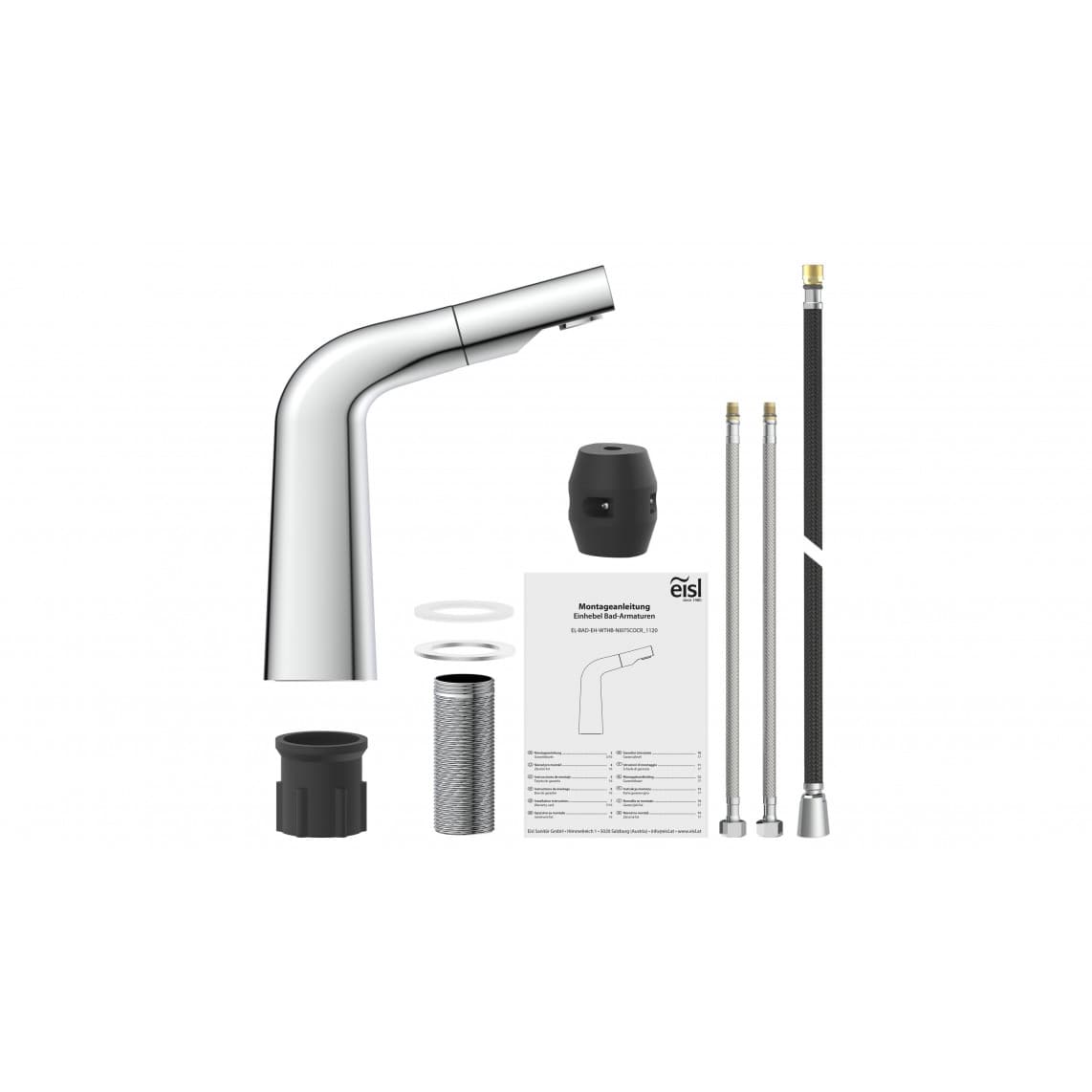 NI075COCR COOL Wastafelkraan, chroom, met uittrekbare haardouche