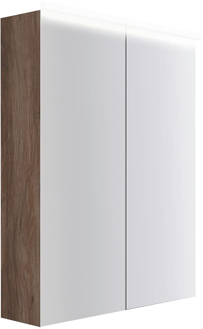 ARMOIRE TOILETTE COFFEE 2 PORTES 600MM 4250K NOYER DECOR VELOURS