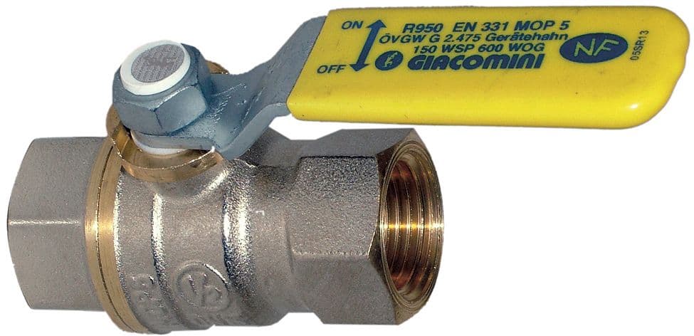 ROBINET A BILLE+MANETTE GAZ LIQUIDE 1/4"F