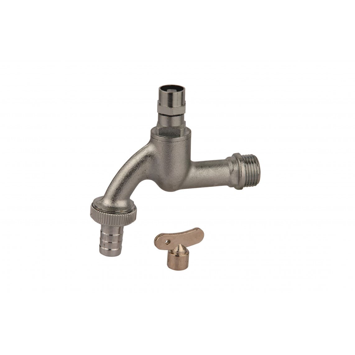 986182148 LT robinet de service Clé à douille, chromé mat, 1/2" M x 3/4" M x 1/2"T
