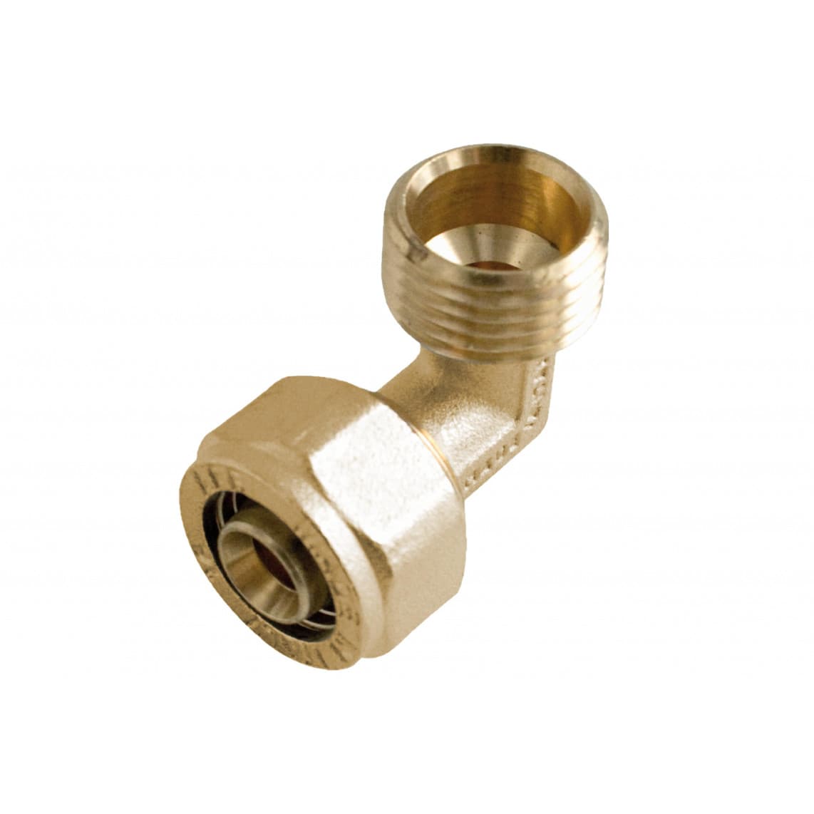 988907155 LT coude 90°, vierge, 16 mm x 1/2" M, raccord à serrer pour tube multicouche