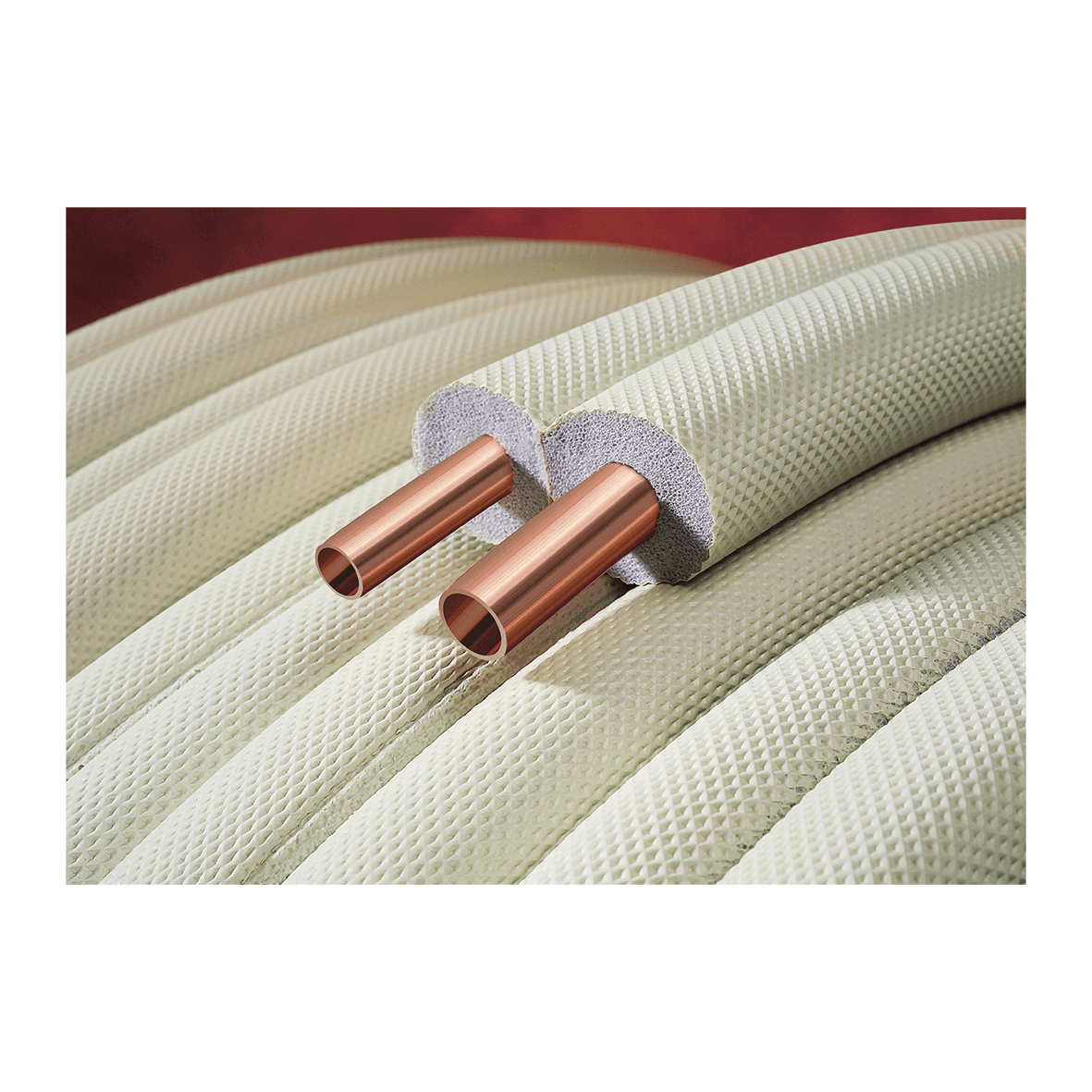 TUBE CUIVRE DOUBLE - PRÉ-ISOLÉ - SANS RACCORDS - CUIVRE - 1/4"-1/2" - ROULEAU 20M