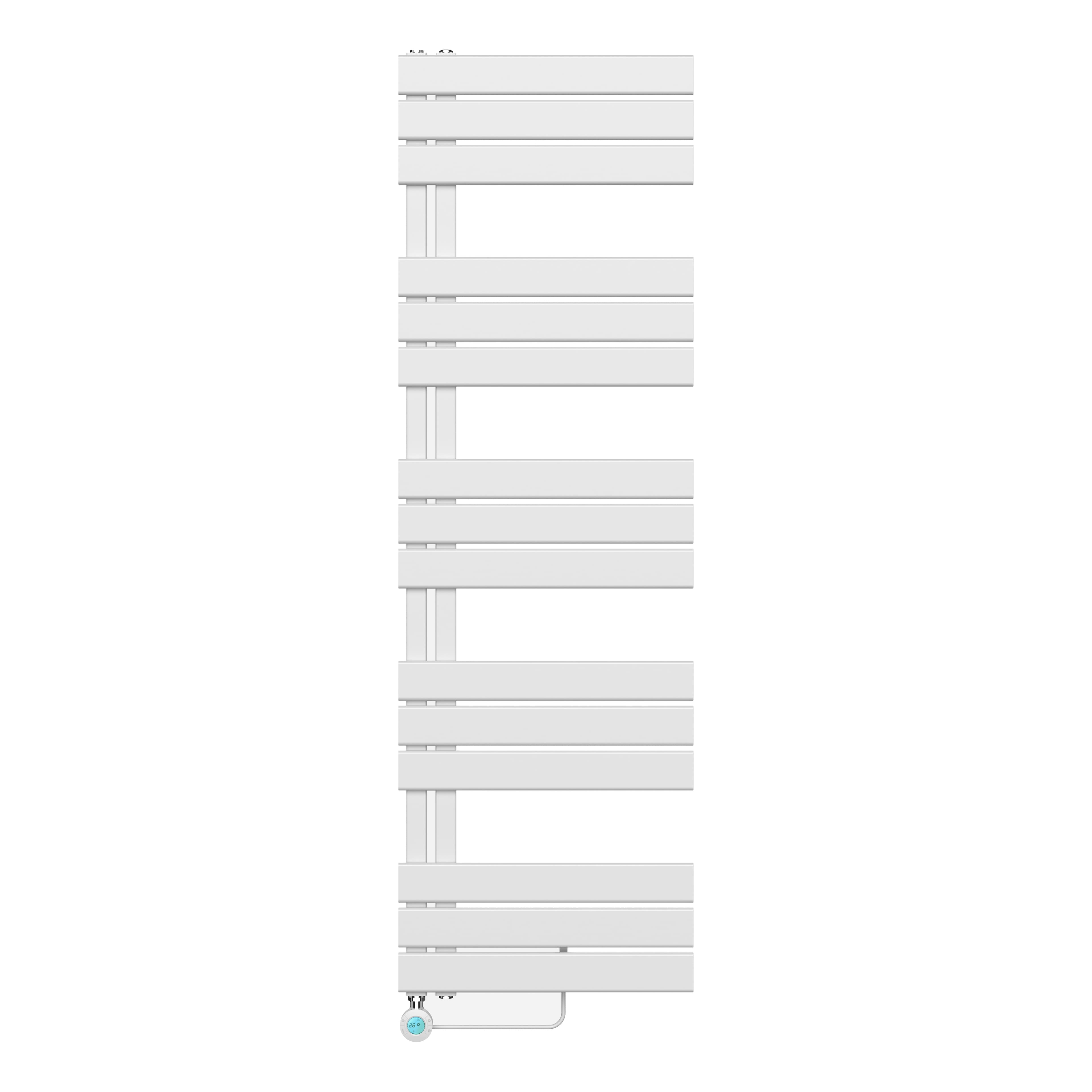 BELRAD SÈCHE-SERVIETTES ÉLECTRIQUE – AVEC THERMOSTAT NUMÉRIQUE PROGRAMMABLE – RACCORD À GAUCHE – 755W – 1600X500 MM – BLANC