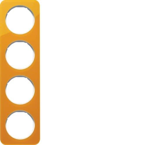 Plaque de recouvrement 4 postes R.1 acryl Orange transparent / Blanc polaire