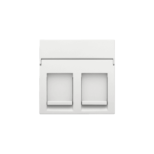 Enjoliveur data 2x RJ, couleur white coated
