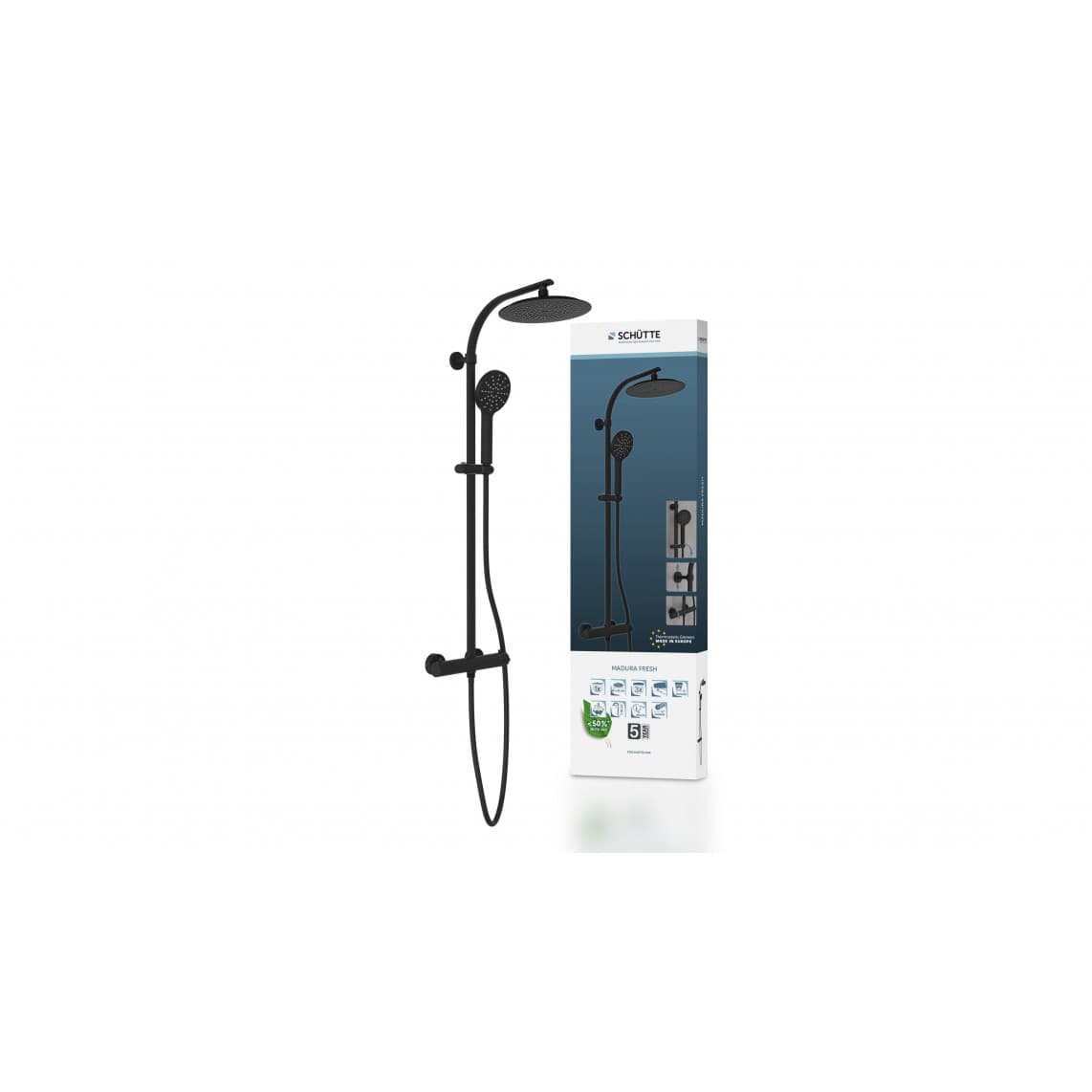 02277 Douche de tête, noir mat, par ex. pour 60076