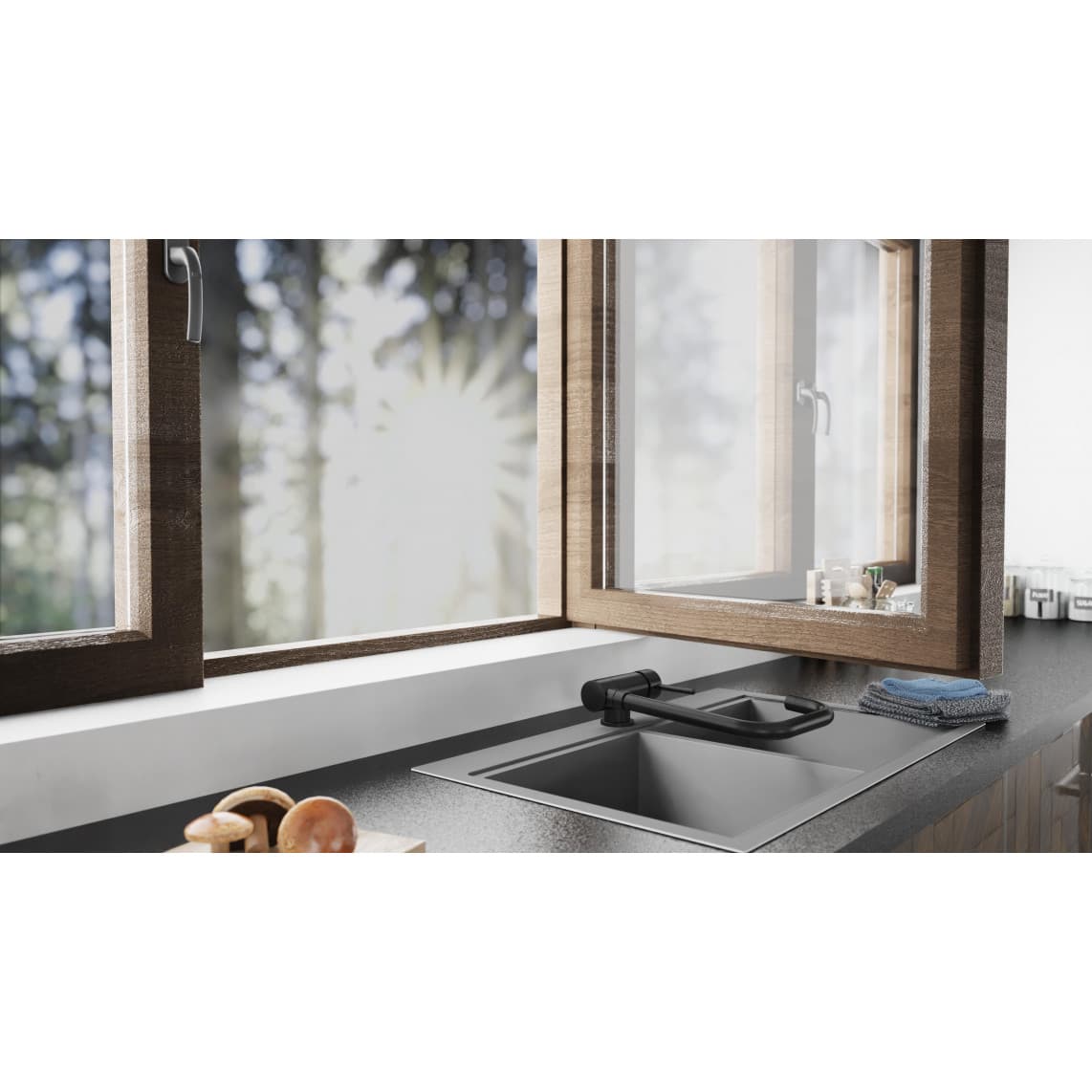 24556 WINDOW Sink mixer, black matt
