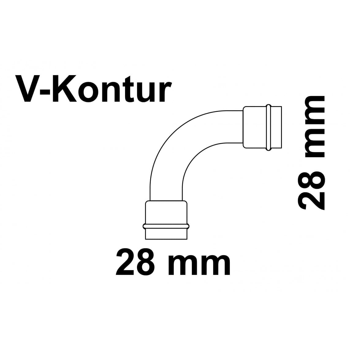 988610554 CU arc 90°, vierge, 28 mm, 2 manchons, (P5002),