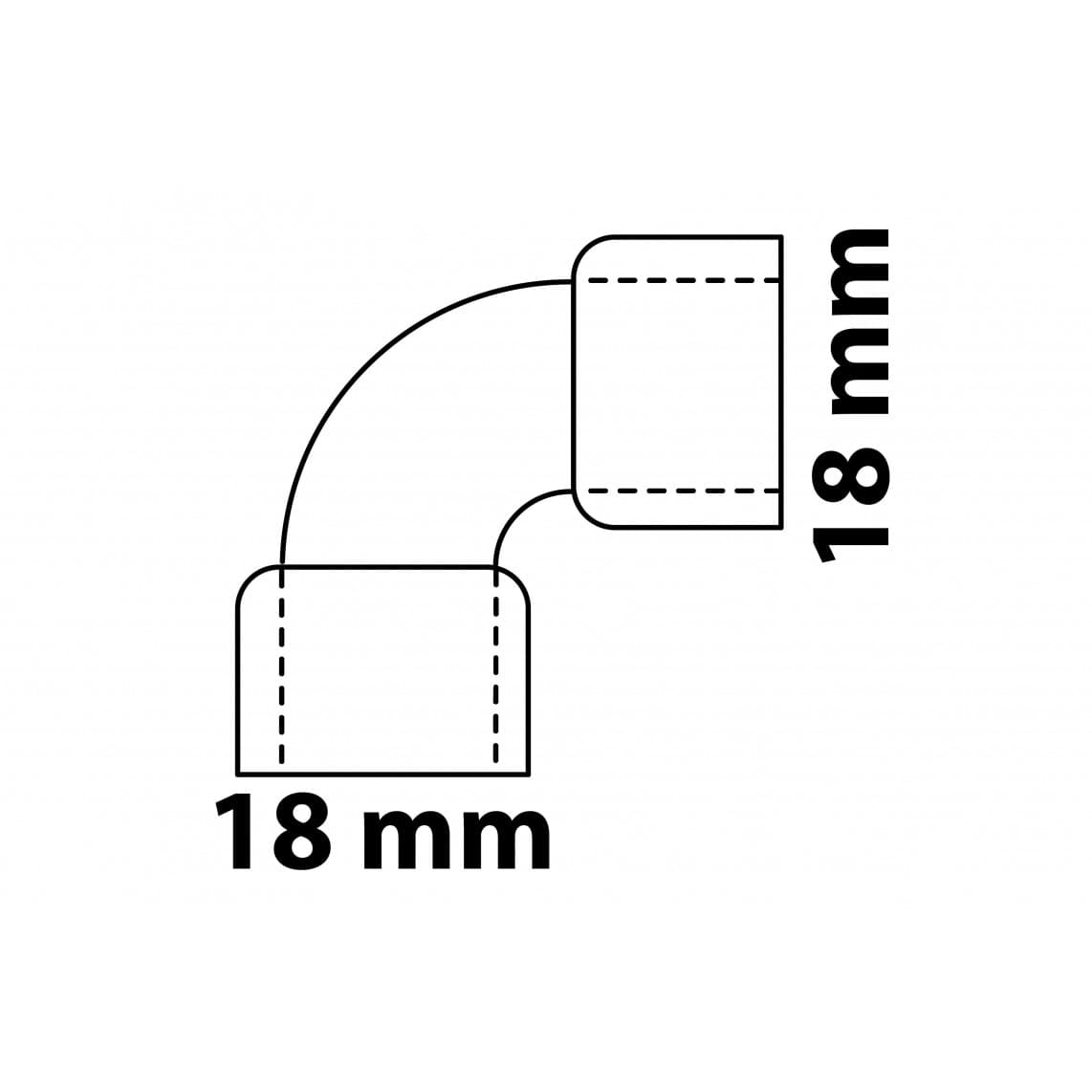 989034055 CU coude 90°, vierge, 18 mm, 2 manchons, (5090)