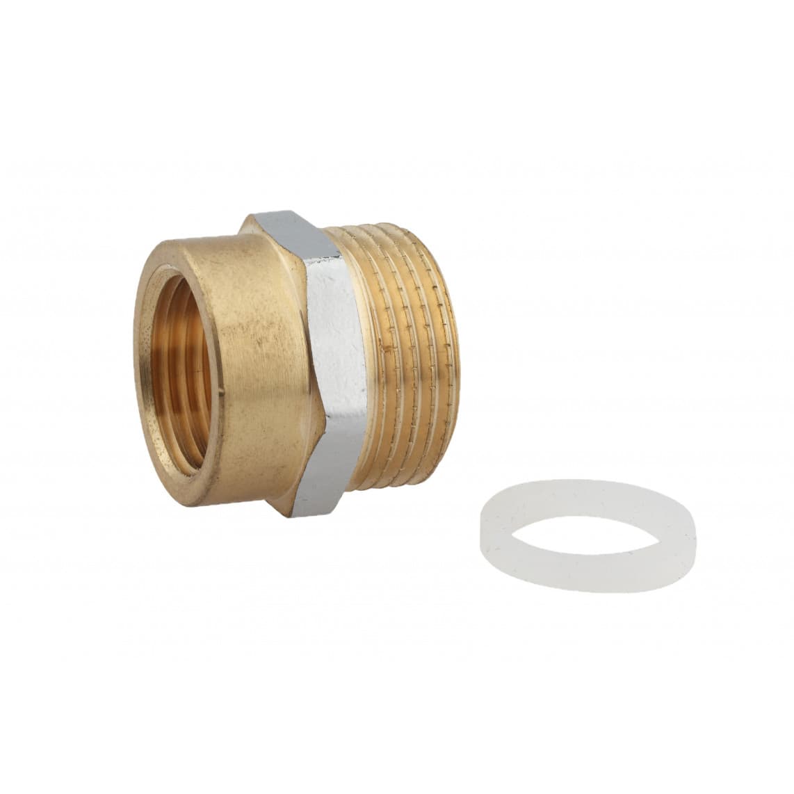 989320155 Raccord réducteur en laiton, chromé, 3/4" M x 1/2" F