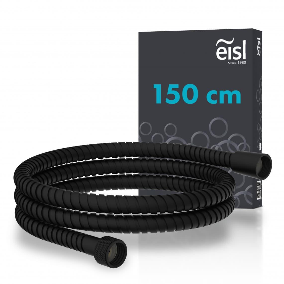 JM150MKCRPLUS-B Flexible de douche 150 cm, acier inoxydable, noir mat