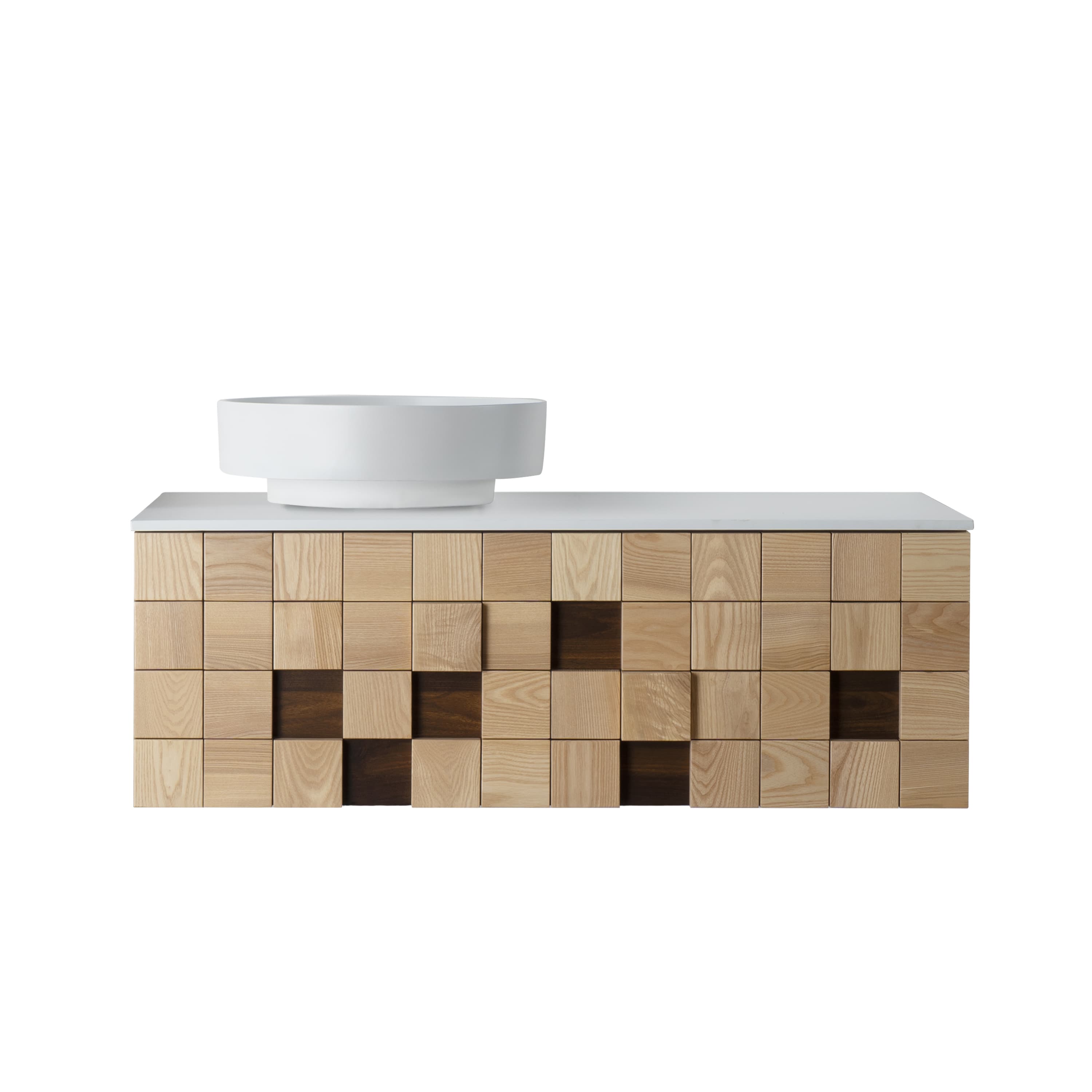 Mimoza meuble sous-vasque - 1 tiroir - sans Poignée - soft close – 119X40X52 cm - chêne clair