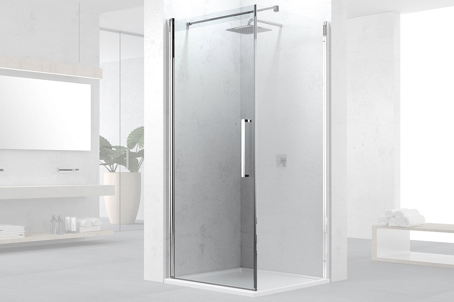 PORTE PIVOTANTE ANGLE SWING 87-89 H200 CHROME-CLAIR