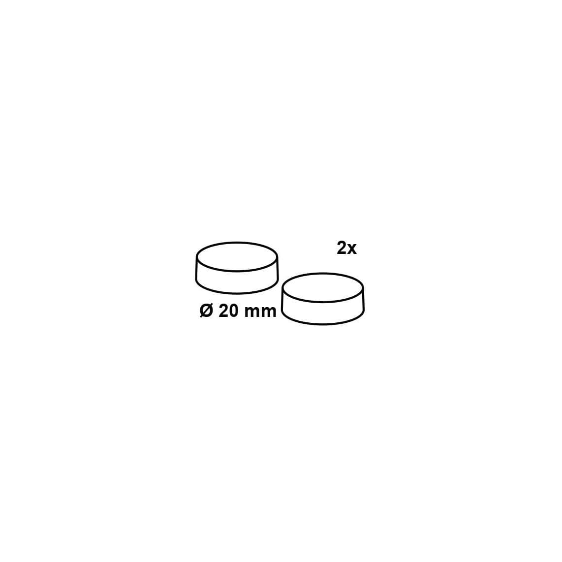 988462048 Cover cap, chrome, 20 mm, for pedestal toilet/tray fixing (2x)