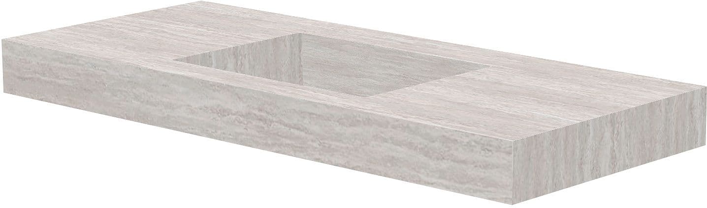 TABLET MARBRE CERAMIQUE PURO LAVABO S CENTRAL L120 H10 SANS TROU ROBINET TRAVERTIN NEW