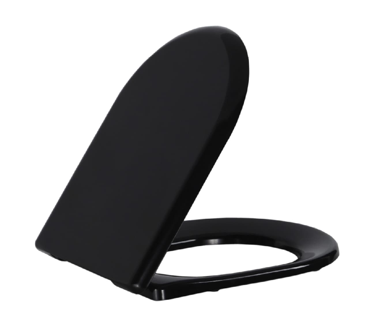 DUROPLAST SIÈGE DE TOILETTE, CHARNIÈRES INOX, SOFT-CLOSE NOIR MAT