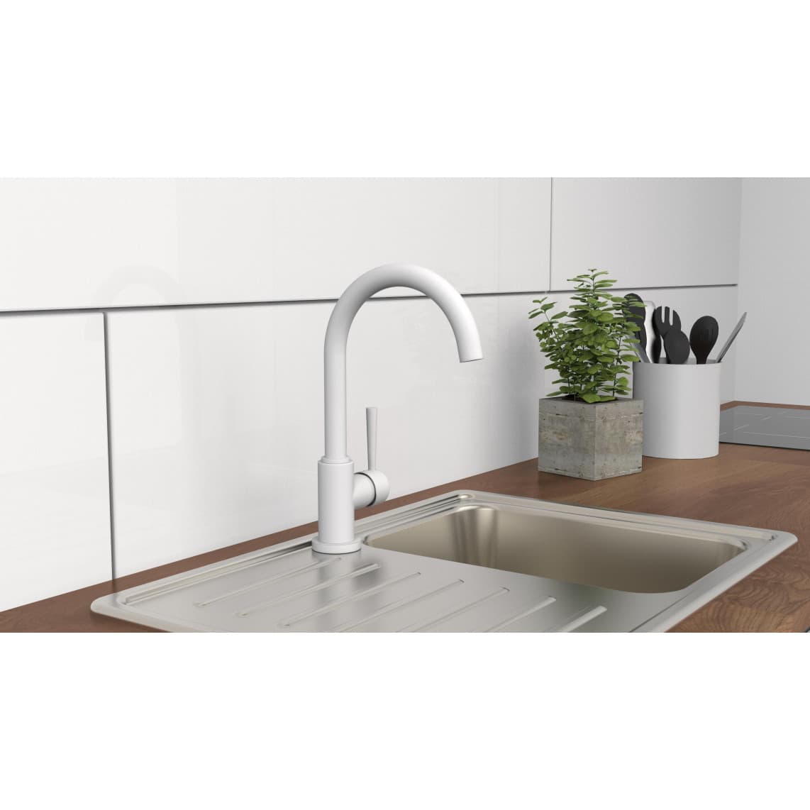 79161 CORNWALL Sink mixer, white matt