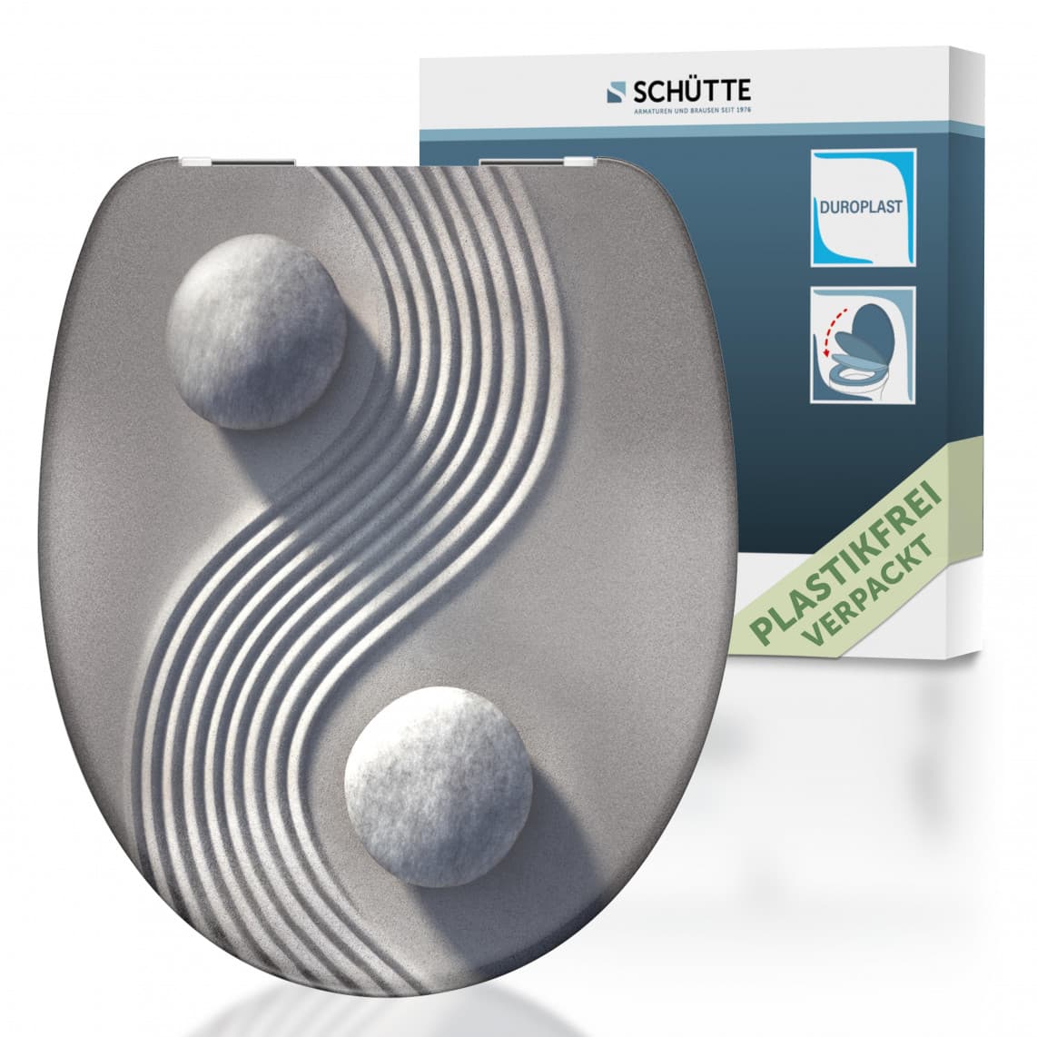 82152 abattant WC en Duroplast YINGundYANG, avec frein de chute