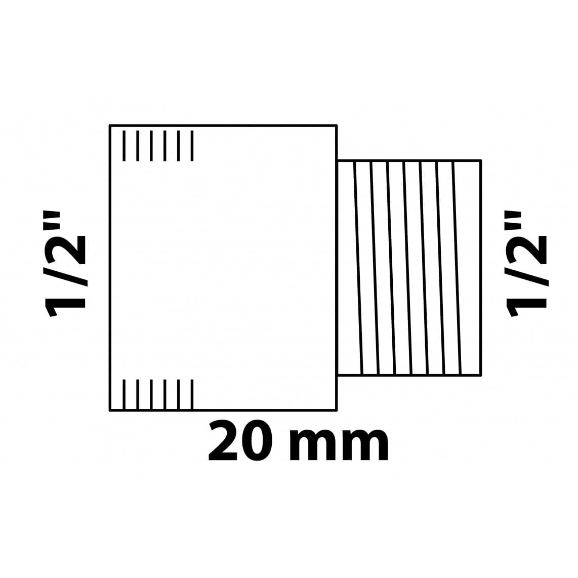 989315155 Tap extension, brass, chrome, 1/2" x 20 mm