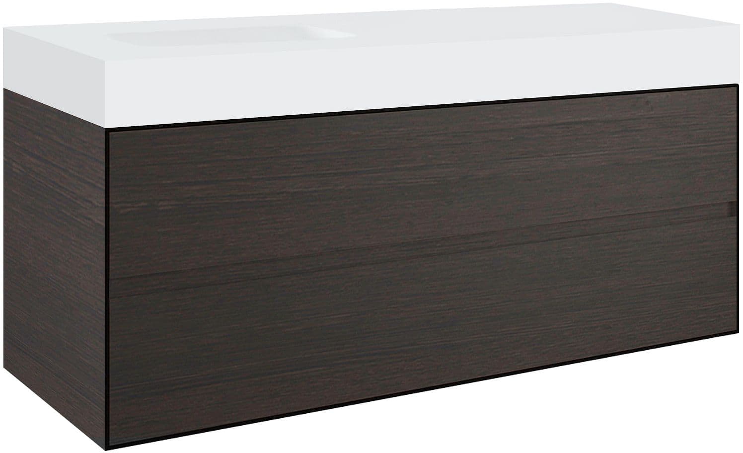SOUS MEUBLE 2 TIROIRS POUR TABLET PURO 1 LAVABO GAUCHE TENSO 90CM WENGE