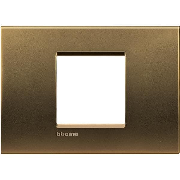 LivingLight - plaque rectangulaire large 2 modules Bronze