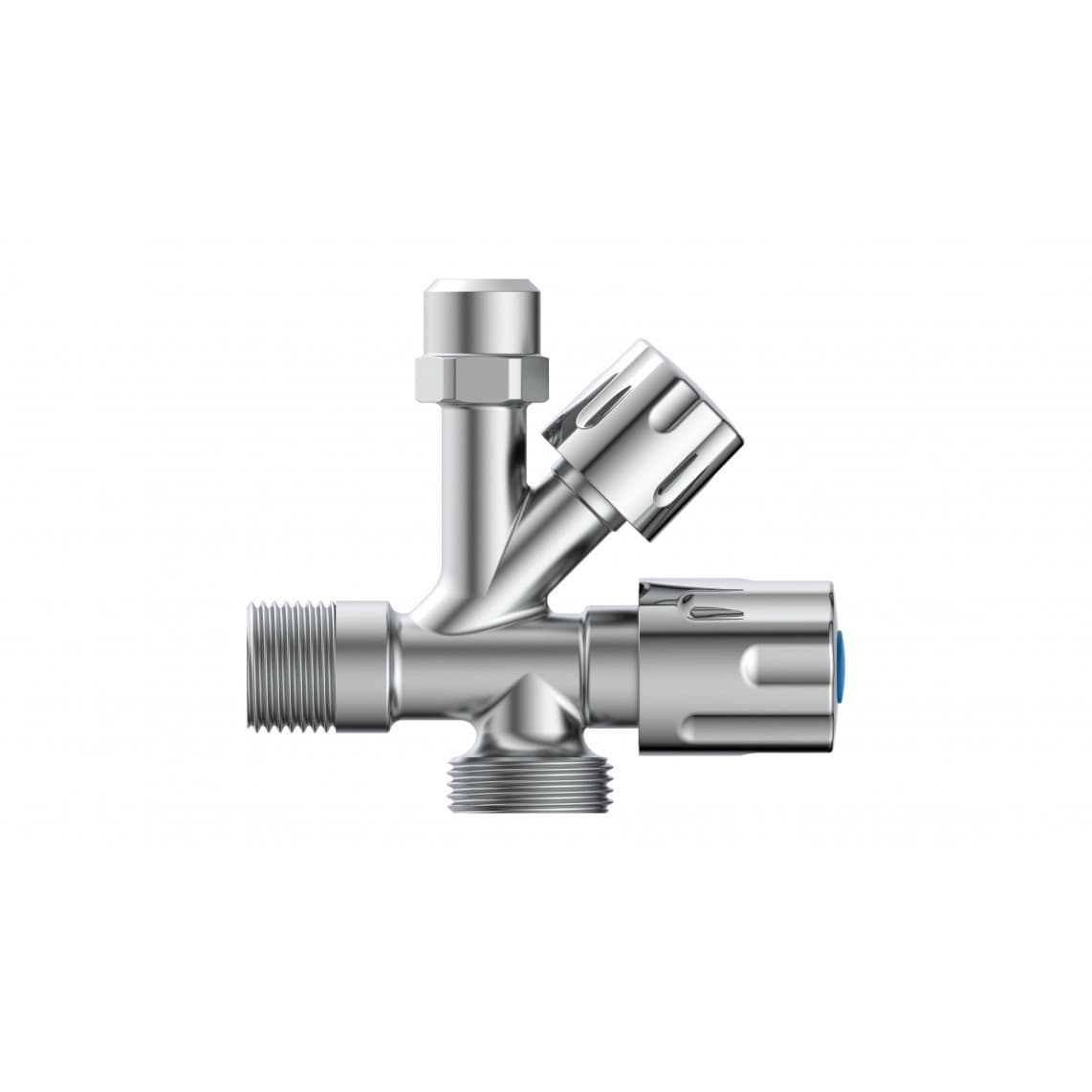 98480090 Vanne d'angle pour appareil, 1/2" M x 3/4" M x 3/8" M x 10 mmQ