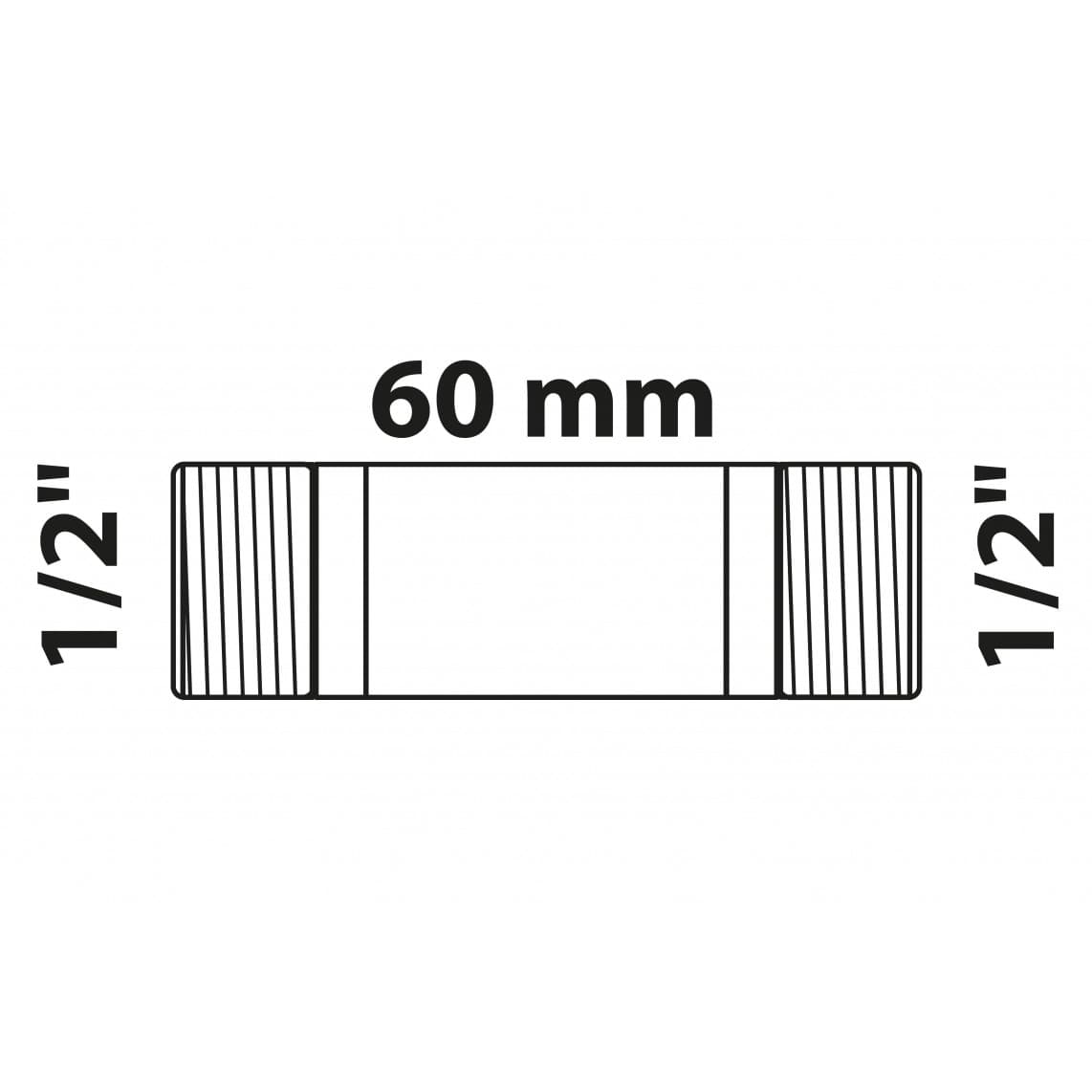 988961113 BR mamelon double, vierge, 1/2" x 60 mm, (3530)