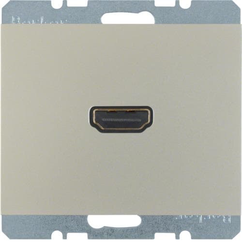 Prise Hdmi avec fiche de connexion 90° Berker K.5 Inox, laqué