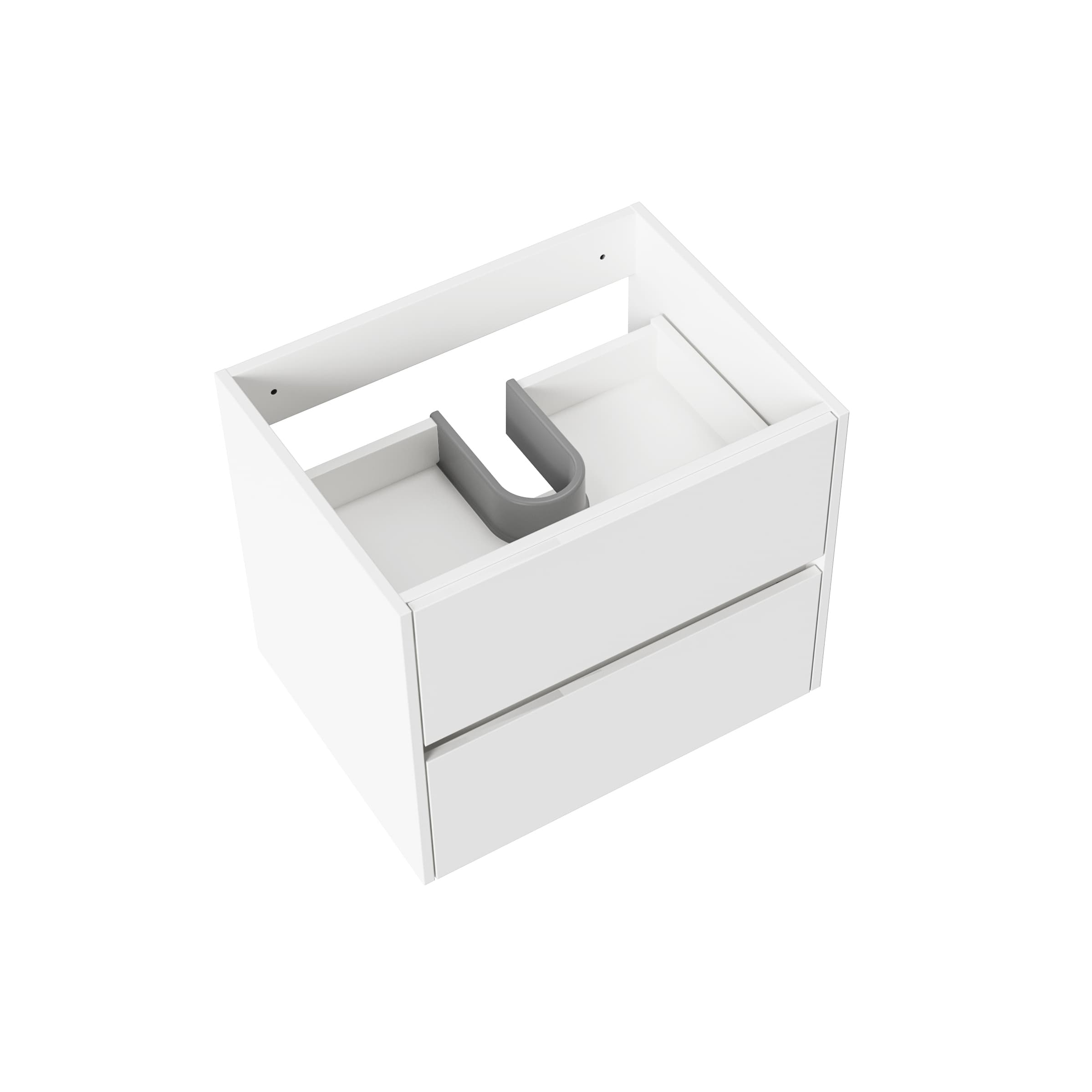 ALONI HAYAT Under-Washbasin Vanity Unit - 2 Drawers - Without Handle - Soft Close – 59,5X50X45 CM - Glossy White