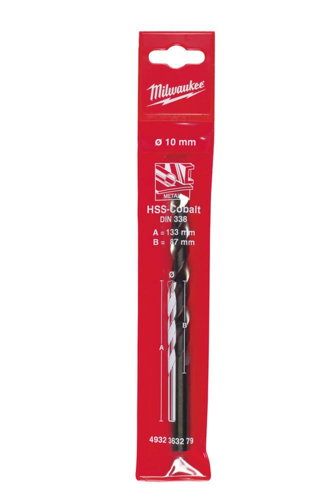 Milwaukee foret métallique acier allié cobalt D10 longueur de coupe 87mm DIN 338