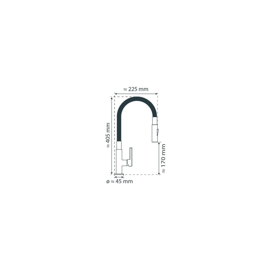 79586 GLASGOW Sink mixer, black matt, with soft-touch hose