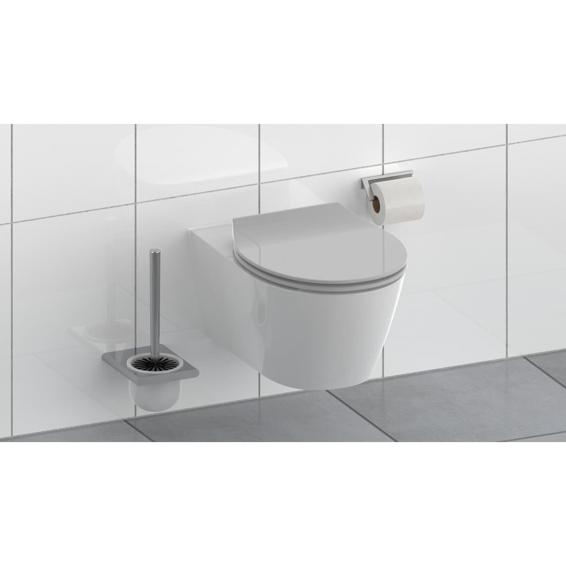 82702 Duroplast Toilet seat SLIM GREY, with soft close and quick release