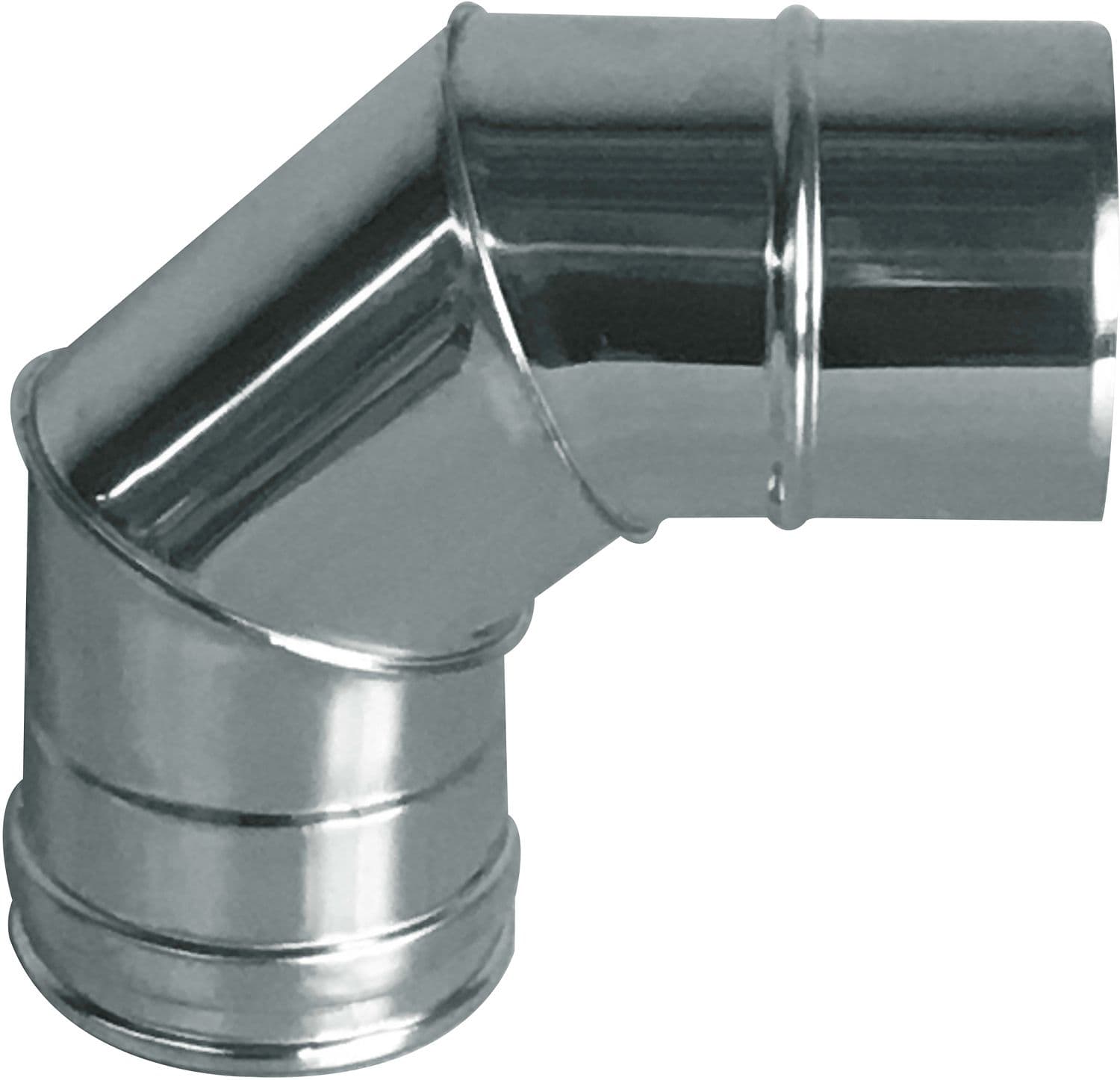 COUDE 90° INOX SIMPLE PAROI 130MM